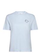 Popincourt Peace /Gots Tops T-shirts & Tops Short-sleeved Blue Maison ...