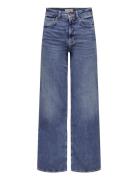 Onlmadison Blush Hw Wide Dnm Dot372 Bottoms Jeans Wide Blue ONLY
