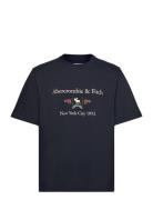 Anf Mens Graphics Tops T-shirts Short-sleeved Blue Abercrombie & Fitch