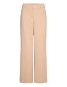 Ingrid Heavy Crêpe Trousers Bottoms Trousers Wide Leg Beige Marville R...