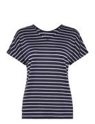 Women Merino Drayden Reversible Ss Top Stripe Sport T-shirts & Tops Sh...