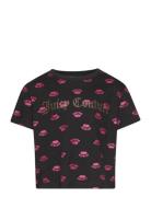 Luxe Crown Print Ss Boxy Tee Tops T-shirts Short-sleeved Black Juicy C...