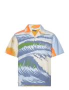 Water View S/S Shirt Tops Shirts Short-sleeved Blue Santa Cruz