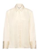 Naomi Embroidery Detailed Shirt Tops Shirts Long-sleeved Cream Malina