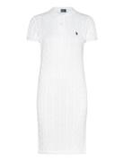 Cable-Knit Cotton Polo Dress Kort Kjole White Polo Ralph Lauren