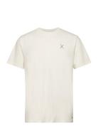 Cross Logo Organic Tee Tops T-shirts Short-sleeved Cream Clean Cut Cop...
