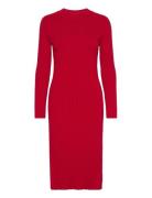 Yaseloni Ls Midi Knit Dress S. Knelang Kjole Red YAS