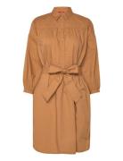 Women Dresses Light Woven Midi Knelang Kjole Brown Esprit Collection