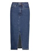 Vmveri Hr Calf Denim Skirt Ga Mix Noos Knelangt Skjørt Blue Vero Moda