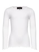 Beatha Silk T-Shirt W/ Lace Tops T-shirts Long-sleeved T-shirts White ...