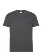 Basic Cotton V-Neck T-Shirt Tops T-shirts Short-sleeved Grey Mango
