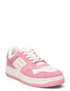Tjw Retro Basket Washed Suede Lave Sneakers Pink Tommy Hilfiger