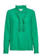 Franka Shirt Tops Blouses Long-sleeved Green Lollys Laundry