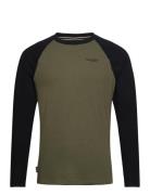 Essential Baseball Ls Top Tops T-shirts Long-sleeved Green Superdry