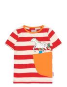 Pippi Stripe T-Shirt Tops T-shirts Short-sleeved Red Martinex