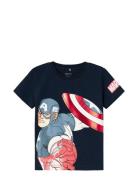 Nmmalstair Marvel Ss Top Mar Tops T-shirts Short-sleeved Navy Name It