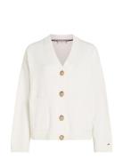 Over D V-Nk Cardigan Tops Knitwear Cardigans White Tommy Hilfiger