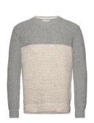 Nep Structured Crewneck Knit Tops Knitwear Round Necks Grey Tom Tailor