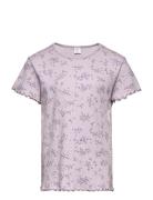 Top Ss Pointelle W Babylock Ao Tops T-shirts Short-sleeved Purple Lind...