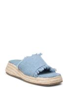 Pcmille Sandal Sandal Med Hæl Espadrilles Blue Pieces