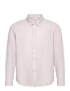 Shirt Linen Blend Tops Shirts Long-sleeved Shirts Grey Lindex