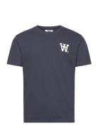 Ace Aa Logo T-Shirt Tops T-shirts Short-sleeved Navy Double A By Wood ...