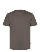 Mercerized Cotton Tee S/S Tops T-shirts Short-sleeved Brown Lindbergh ...