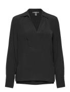 Women Blouses Woven Long Sleeve Tops Blouses Long-sleeved Black Esprit...