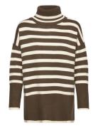 Alvena Knit Pullover Tops Knitwear Turtleneck Brown A-View