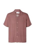 Slhrelax-Vero Shirt Ss Aop Tops Shirts Short-sleeved Pink Selected Hom...