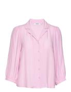 Galiena Morocco 3/4 Shirt Tops Blouses Long-sleeved Pink MSCH Copenhag...