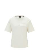 Elpha_Pocket Tops T-shirts & Tops Short-sleeved White BOSS