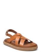 Trunca Tan Leather Sandals Flate Sandaler Brown ALOHAS