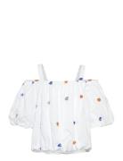 Printed Puff Sleeve Blouse Tops Blouses & Tunics White Mango