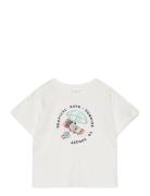 Printed Cotton-Blend T-Shirt Tops T-shirts Short-sleeved White Mango