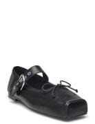 Square-Toe Ballerina With Buckle Ballerinasko Ballerinaer Black Mango