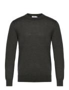 Daniel Merino Wool Pullover Tops Knitwear Round Necks Khaki Green FREN...