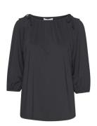T-Shirt Tops Blouses Long-sleeved Black Rosemunde