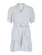 Vivanda 2/4 Sleeve V-Neck Short Dress/R Kort Kjole Blue Vila