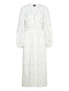 Structure Midi Boho Dress Knelang Kjole White Gina Tricot