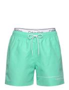 Medium Double Wb Badeshorts Green Calvin Klein