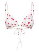 Cherry Bikini Top Swimwear Bikinis Bikini Tops Triangle Bikinitops Whi...