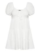 Puff Sleeve Mini Dress Kort Kjole White Gina Tricot