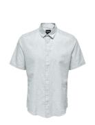 Onscaiden Ss Solid Linen Shirt Noos Tops Shirts Short-sleeved Blue ONL...