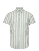 Jjjoshua Oxford Stripe Shirt Ss Tops Shirts Short-sleeved Green Jack &...