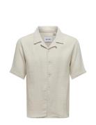 Onskyle 0158 Ss Shirt Tops Shirts Short-sleeved Cream ONLY & SONS