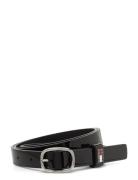 Tjw Oval 2.0 Patent Belte Black Tommy Hilfiger