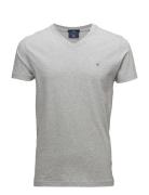 Original Slim V-Neck T-Shirt Tops T-shirts Short-sleeved Grey GANT