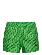 Puma Swim Men Logo Print Short Shor Badeshorts Green Puma Swim