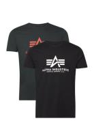 Basic T 2 Pack Designers T-shirts Short-sleeved Black Alpha Industries